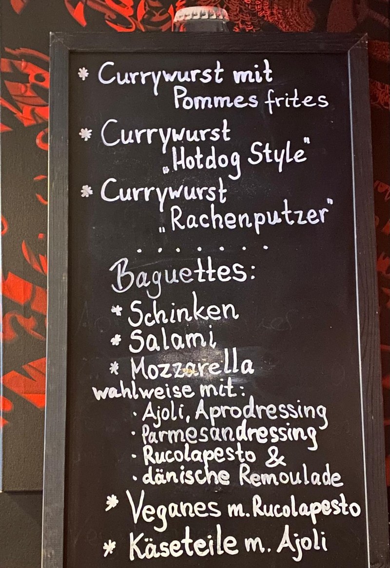 Speisekarte des Apropos Stade